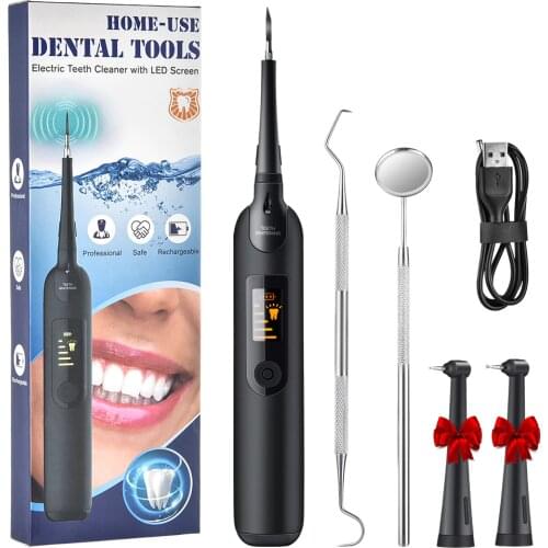 Electric Sonic Dental Scaler LED Display Tooth Calculus Remover Stain Removal Tartar Ultrasonic Tooth Cleaner Teeth Whitening