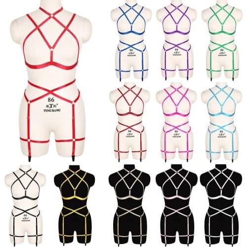 Erotic Lingerie Stocking Harness Bra Suspenders Belt Sexy Underwear Full Body Harness Goth Sexy Harness Body Stockings Bondage