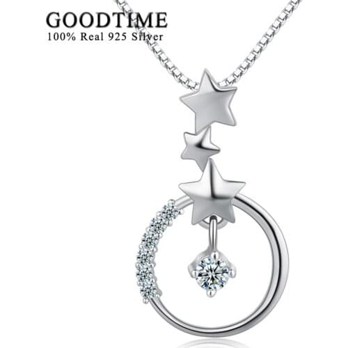 GoodTime Fashion Necklace 925 Sterling Silver Mutil Stars Pendant Necklaces Women Jewelry Pure 925 Silver Necklaces & Pendants