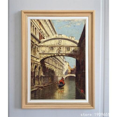 Cotton no frame classical Venice water city scenery canvas printings oil painting printed on cotton wall art decoration picture