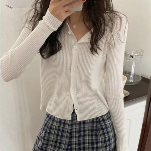 Alien Kitty Elastic High Waist Sweaters Cardigans Tops Chic Elegant Office Lady 2021 New Autumn Full Sleeves Fashion Femme Tops