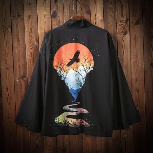 Yukata Kimono Man Traditional Japanese Kimonos Cardigan Kimono Unisex Yukata Women Japanese Male Kimono Streetwear Haori FF2612
