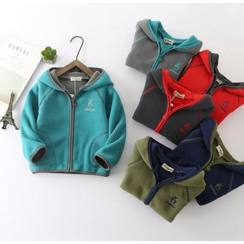 [3pcs A Lot] Baby Coats Kids Sports Jackets Double-Sided Fleece Hooded High Quality Fleece Coats My Choice Colors 8 Sizes