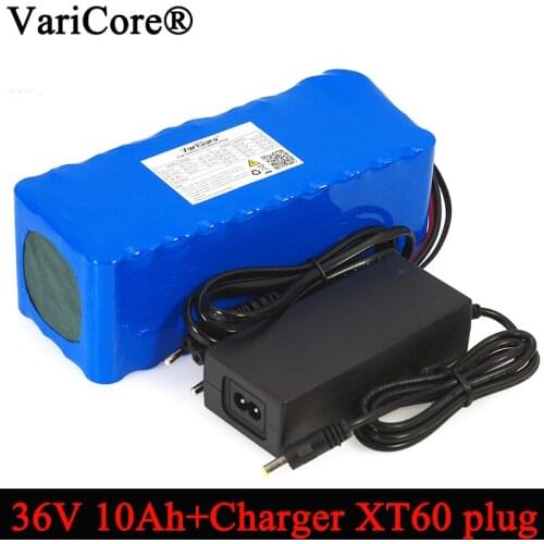 VariCore 36V 10000mAh 500W High Power 42V 18650 Lithium Battery Motorcycle Balance car Bicycle Scooter with 42v 2A Charger