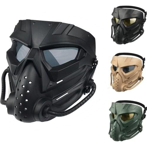 Airsoft Masks Tactical Paintball Anti-Fog PC Lens Mask Protective Combat War Games Face Cover Military Hunting Gun Accessories