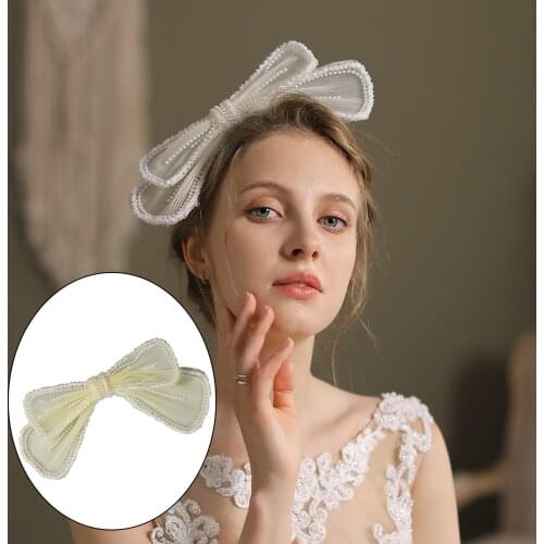 Large Bow Pearl Metal Hairclip Women Hair Clip Girls Hairpins Barrette Hairgrip Pin Hair Accessories Styling Tool