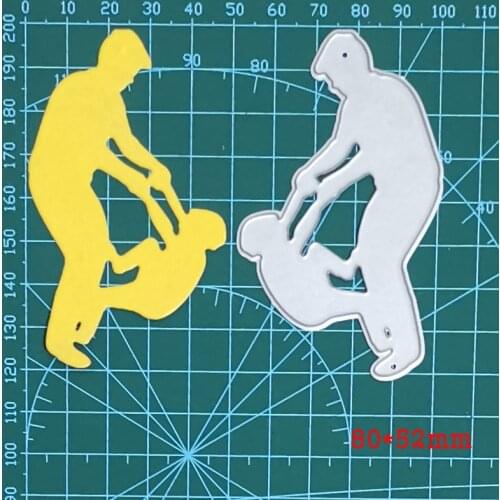 Metal Die Cuts Mold Fathery play with son Craft Knife Blade Punch Die Stencils for Scrapbooking Paper Card Making Die Template