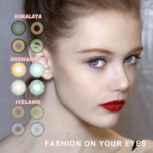 International Hotsale Russiangirl Series Contact Lenses Fashion Himalaya Iceland Blue Green Brown Color Eye Contact Lens Yearly
