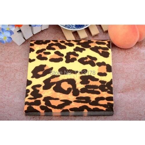 Fashion Cheetah napkins color printing paper towelsWedding party napkins Napkin Paper 60% Virgin Wood napkin free shipping