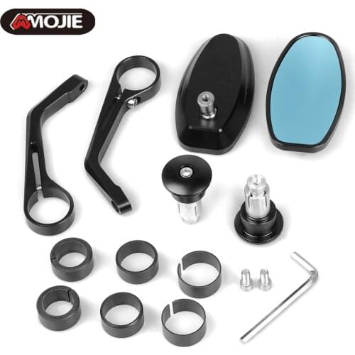 Motorcycle Universal CNC Aluminum Rear View 3" Handle Bar End 7/8" Mirrors for Kawasaki Yamaha Honda Suzuki Motorcycle Chopper