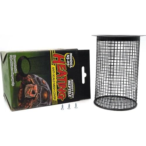 Reptile Anti-Scald Mesh Heating Lamp Enclosure Cage Protector Metal Mesh Lamp Cover for Reptile Lizard Snake Turtle Tortoise