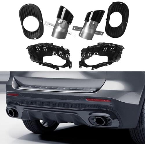 Car Exhaust Muffler Tip Stainless Steel Pipe Chrome Black For Mercedes Benz GLB 2020+ X247 GLB180 GLB200 GLB220 GLB250 GLB35 AMG