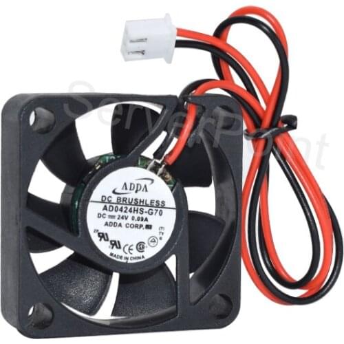 Brand New For ADDA AD0424HS-G70 DC24V 0.09A Two Wires DC Brushless Fan 40*40*10MM