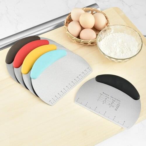 Semi-circular Stainless Steel Flour Cutting Dough Cream Scraping Knife Noodle Scrapers Cake Spatula Pastry Chopper