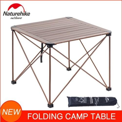 Naturehike Portable Camping Side Tables with Quality Aluminum Table Top Ultralight Folding Table in a Bag for Picnic Beach Boat