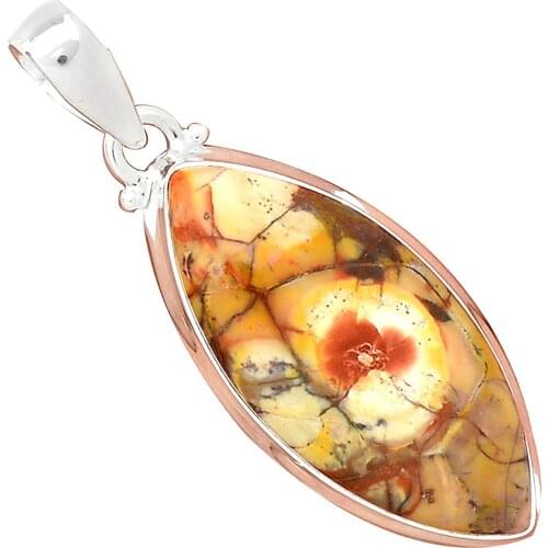 Nature MAXICAN BIRD EYE Pendant 925 Sterling Silver, 51 mm, MHBAP5487