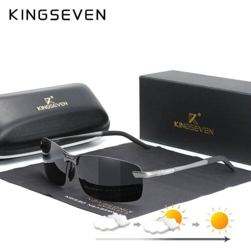 KINGSEVEN 2021 Sunglaases Men Photochromic Polarized Sunglasses Aluminum Frame UV400 Sun Glasses Male Eyewear Driving Glasses