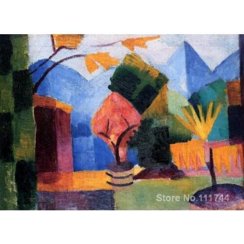 Modern expressionism art Garden on Lake of Thun August Macke paintings High quality Hand painted