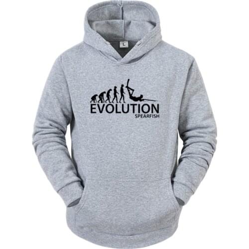 Harajuku Sweatshirt Pocket Hoody Spearfish Men Hoodie Evolution Of Scuba Diver Spear Fisher Hoodies Streetwear