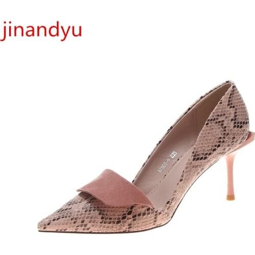 Sexy Snake Grain Stiletto Heels Nw Shallow Ladies Pumps Heels Classy Confort Womens-shoes Point Woman High Heels Wedding Shoes