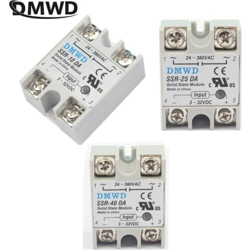 New solid state relay SSR-10DA SSR-25DA SSR-40DA 10A 25A 40A actually 3-32V DC TO 24-380V AC SSR 10DA 25DA 40DA DMWD