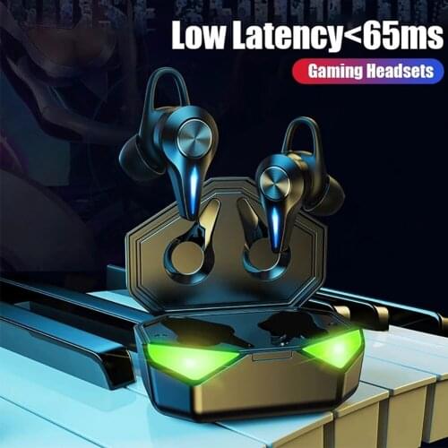 TWS 5.0 HiFi Earbuds Charging Box Earphones 350mAh Wireless Headphone Dual Modes Gaming Headsets with Microphone