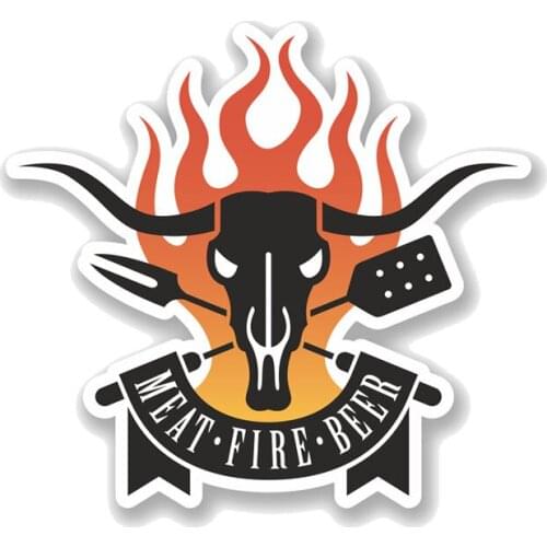Personality BBQ Meat Fire Beer Car Sticker Accessories Laptop Decal KK Vinyl PVC 16cm*15cm