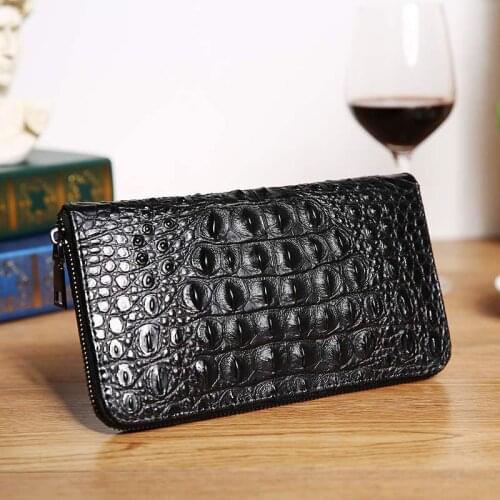 Yesetn Bag 092619 men s long zipper crocodile leather handbag wallet mobile bag purse