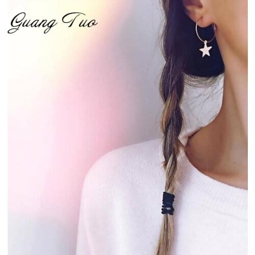 New Round Earrings 2019 Popular Fashion Personality Simple Pentagram Ear Ring Earrings Female Accessories Wholesale