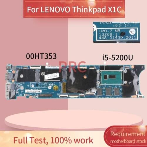 00HT353 For LENOVO Thinkpad X1 Carbon X1C I5-5200U 8GB Laptop motherboard 13268-1 448.01430.0011 SR23Y DDR3 Notebook Mainboard