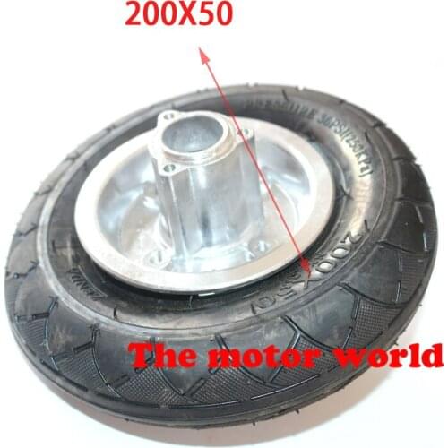 1pc Electric Scooter Tyre With Wheel Hub 8" Scooter 200x50 Tyre Inflation Electric Vehicle Aluminium Alloy Wheel Pneumatic Tire