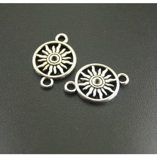 30 pcs Silver Color Sun Charm DIY Metal Bracelet Necklace Jewelry Findings A856