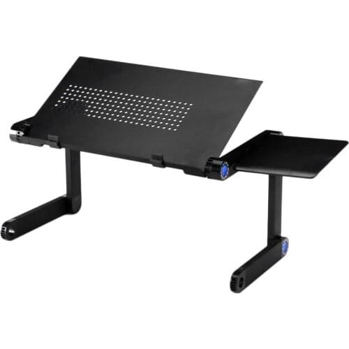 360°Rotation Aluminum Alloy Computer Desk Foldable Adjustable Cooling Table Stand Tray With Mouse Plate For Laptop Notebook