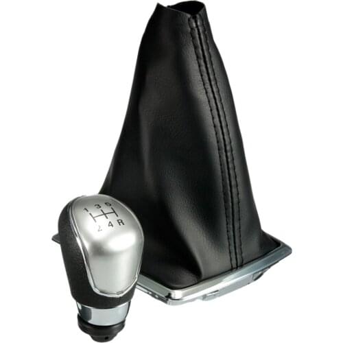 5-Speed Gear Shift Knob Gaitor Boot Cover PU Leather Black Replacement Repair Part for Ford Focus 2005-08 & 2010-12