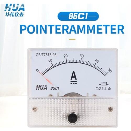 85C1 DC Analog Ammeter panel size56*64mm 1A2A3A5A10A15A20A30A/75mV 50A/75mV etc, factory direct selling, complete specifications