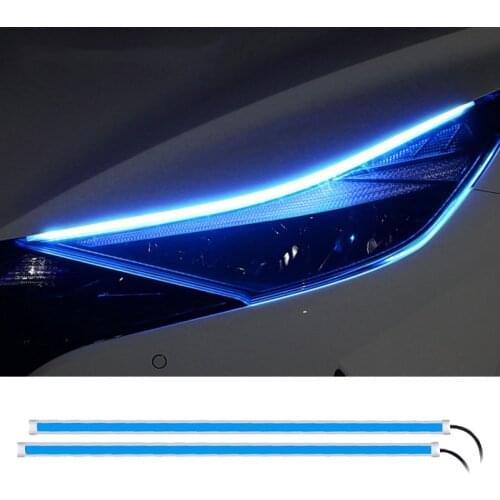 2V Car Led Light Strip DRL Daytime Running Lamp Strips Flexible LED Auto Headlight Surface Decorative Lamp Turn Signal Lights