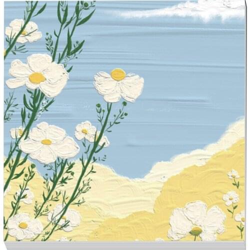 90 Sheets Scenery Painting Memo Pad Sticky Notes Bookmarks Notepaper Page Flags Self-stick Tab School Supplies Stationary