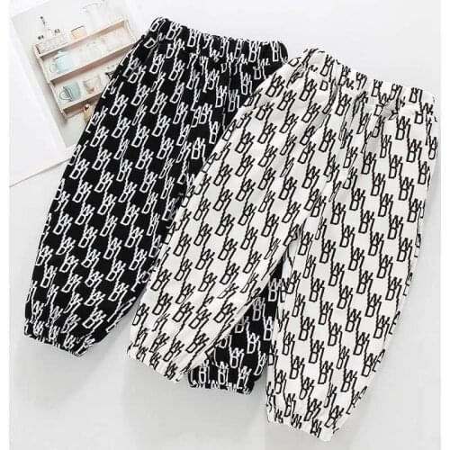Girls' and boys' pants spring and summer 2021 new style foreign style sports pants childrens anti mosquito pants childrens wea