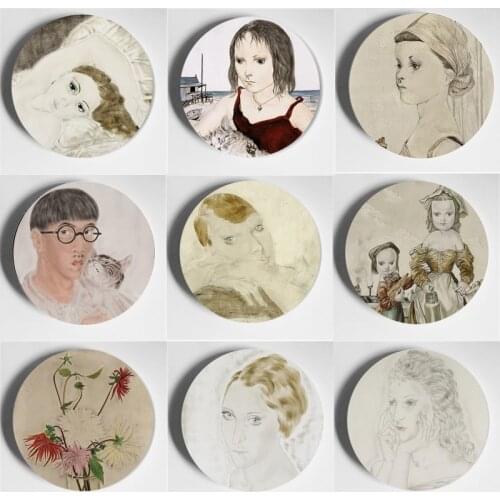Leonard Tsugouharu Foujita Wall Plate Beautiful High Quality Ceramic Decorative Plate Home Living Room European Style Art Plate