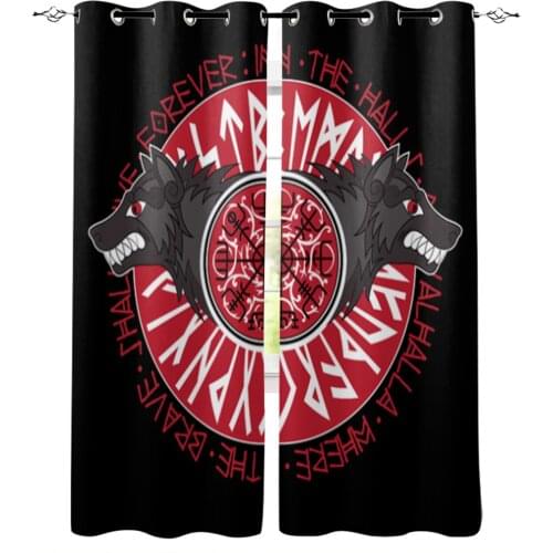 Viking Design Magical Runic Compass Window Curtains for Living Room Luxury Kitchen Bedroom Drapes Home Decor Backdrop Curtain