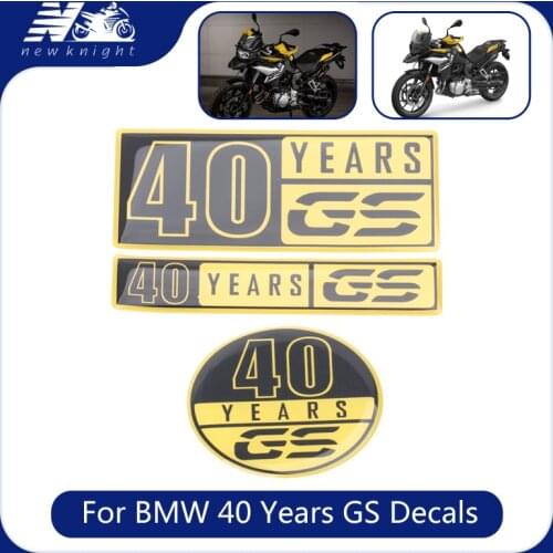 For BMW 40 Years GS Decals R1200GS R1250GS etc Motorcycle 3D Waterproof Sticker Body Shell Decal Protector Fairing Emblem Badge