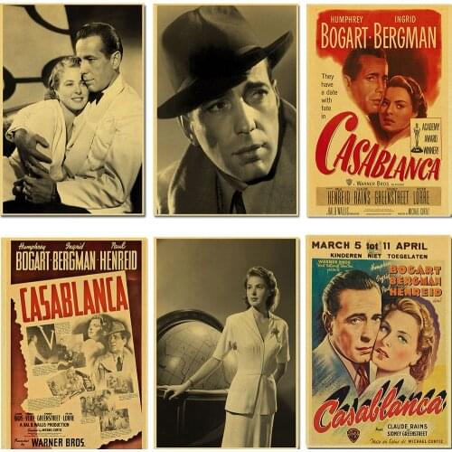 Classic romantic movie Casablanca Retro Poster Vintage poster Wall Decor For Home Bar Cafe apartment decoration