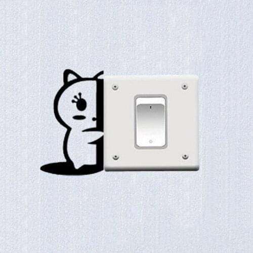 Creative Wall Cartoon Stickers Animal Switch Stickers Vinyl Bedroom Living Room Decor 3SS0240