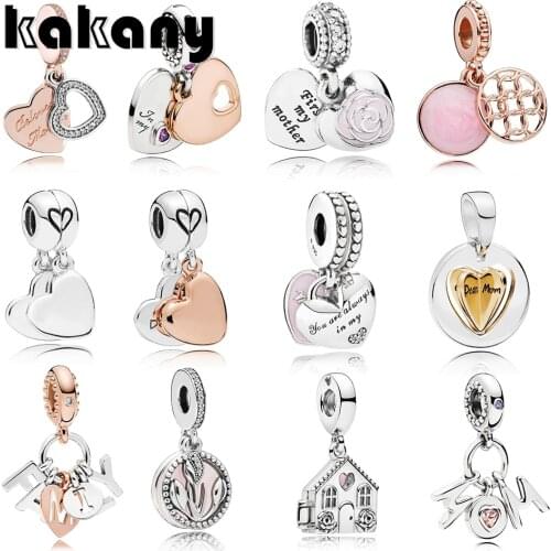 2019 New Authentic 925 Sterling Silver Heart Pendant Charm Mothers Day Classic Family Affection Fashion Diy Jewelry