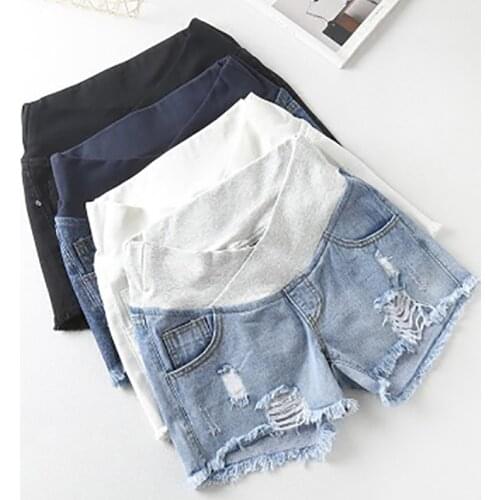 2020 Summer Pregnant Womens Shorts Wear Low-waisted Denim Maternity Short Pants Autumn Loose Pants For Pregnant Women Clothes