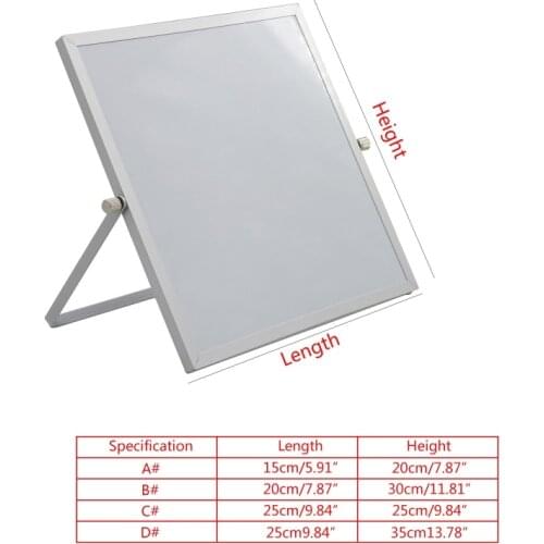 Small Magnetic White Board for Desk 10"X10" Double-Sided Desktop Tabletop Dr y Era se Board with Stand for Students Home Au18 21