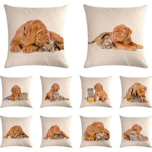 Cute Shar Pei Dog cat Decorative Pillow Cases Single Side Cushion Cover Living Room Pillow Case Cycling Waist Pillow Case TX80