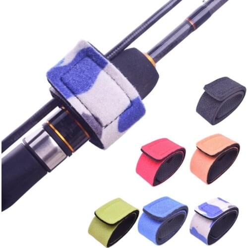 Reusable Fishing Rod Tie Holder Strap Suspenders Rod Belt Hook Loop Cable Ties Fishing Tackle Box Accessories