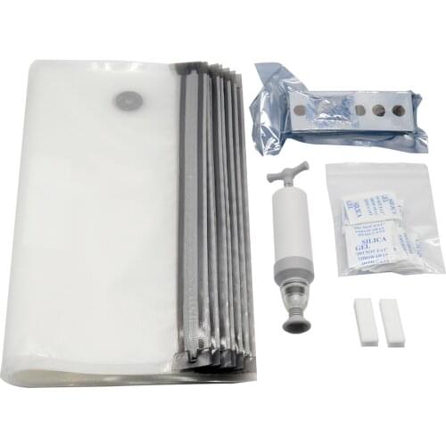 3D Printer Filament Storage Kit Vacuum Sealed Bags Filament Safekeeping with Humidity Indicator Cards/ Hand Pump /Sealing Clip