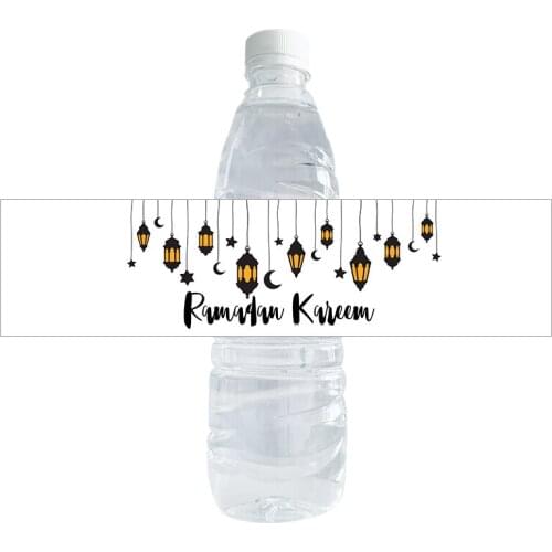 Ramadan Mubarak Water Bottle Stickers Decor Gift Islamic Muslim Bottle Lable Sticker Eid Al-fitr Party Decoration Supplies